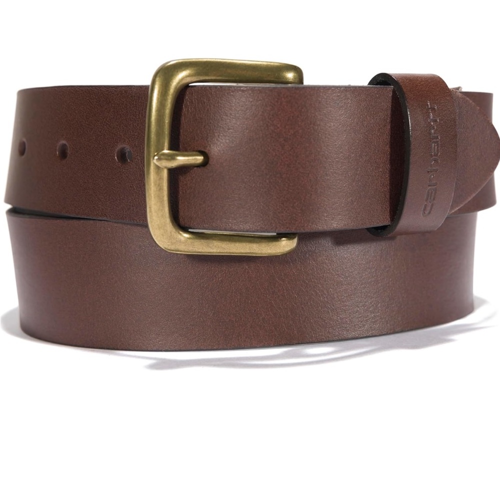NWT Men’s Carhartt Casual Bridle Leather Belt/ Brown/ Small - Picture 2 of 9